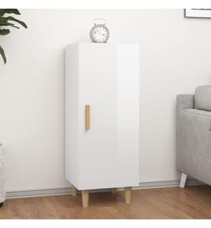 Sideboard Hochglanz-Weiss 34,5x34x90 cm Holzwerkstoff