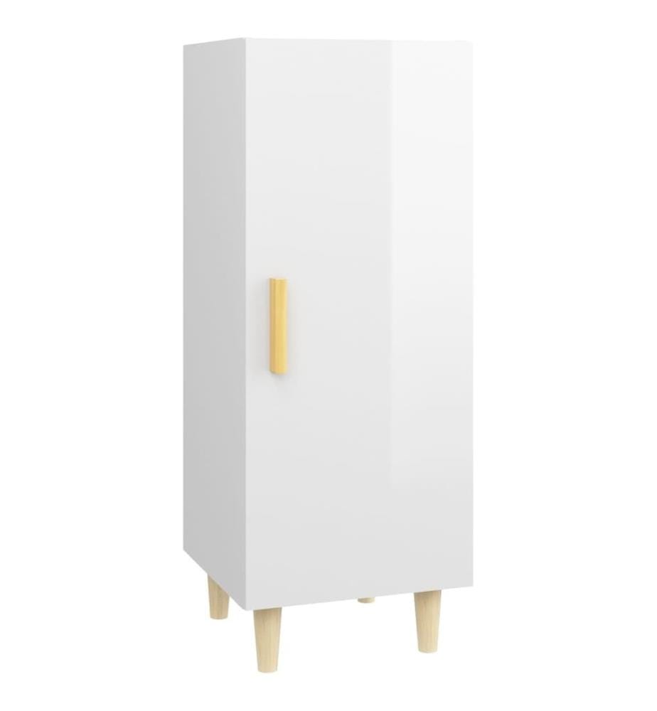 Sideboard Hochglanz-Weiss 34,5x34x90 cm Holzwerkstoff