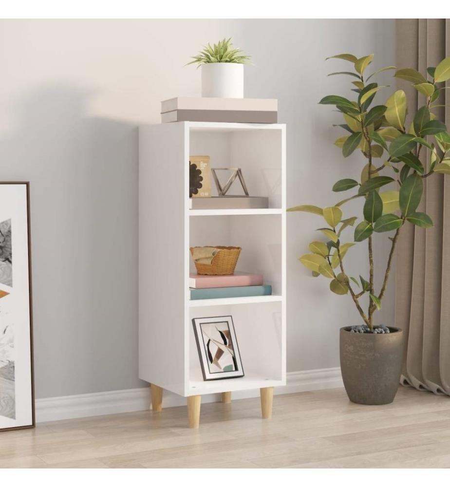 Sideboard Hochglanz-Weiss 34,5x32,5x90 cm Holzwerkstoff