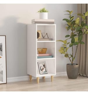 Sideboard Hochglanz-Weiss 34,5x32,5x90 cm Holzwerkstoff