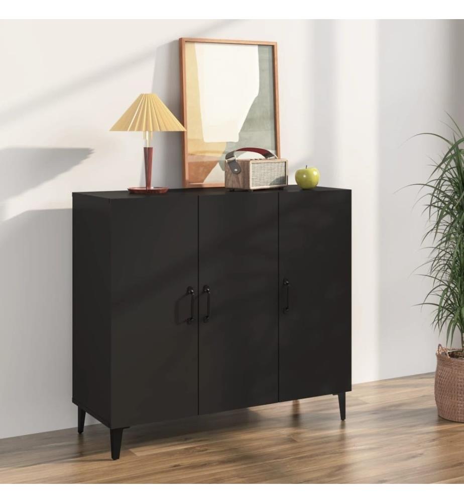 Sideboard Schwarz 90x34x80 cm Holzwerkstoff