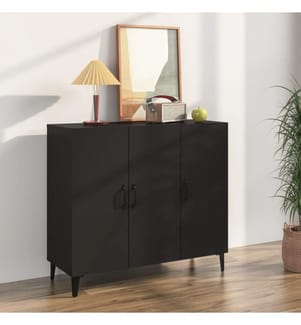 Sideboard Schwarz 90x34x80 cm Holzwerkstoff
