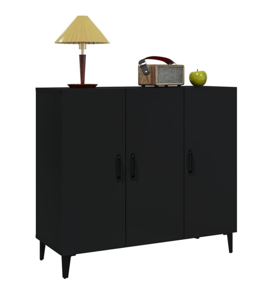 Sideboard Schwarz 90x34x80 cm Holzwerkstoff