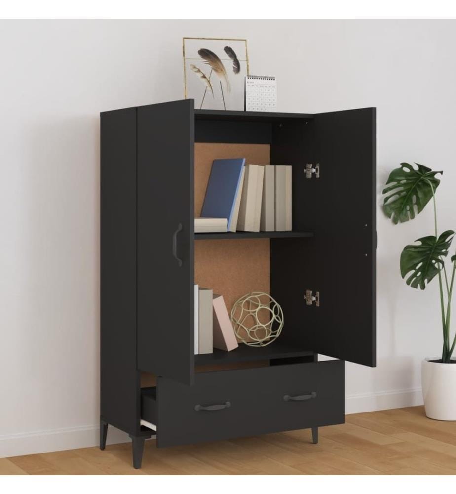 Highboard Schwarz 70x31x115 cm Holzwerkstoff