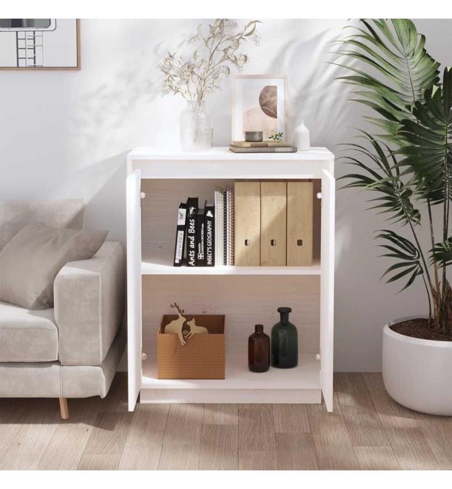 Sideboard Weiss 60x34x75 cm Massivholz Kiefer