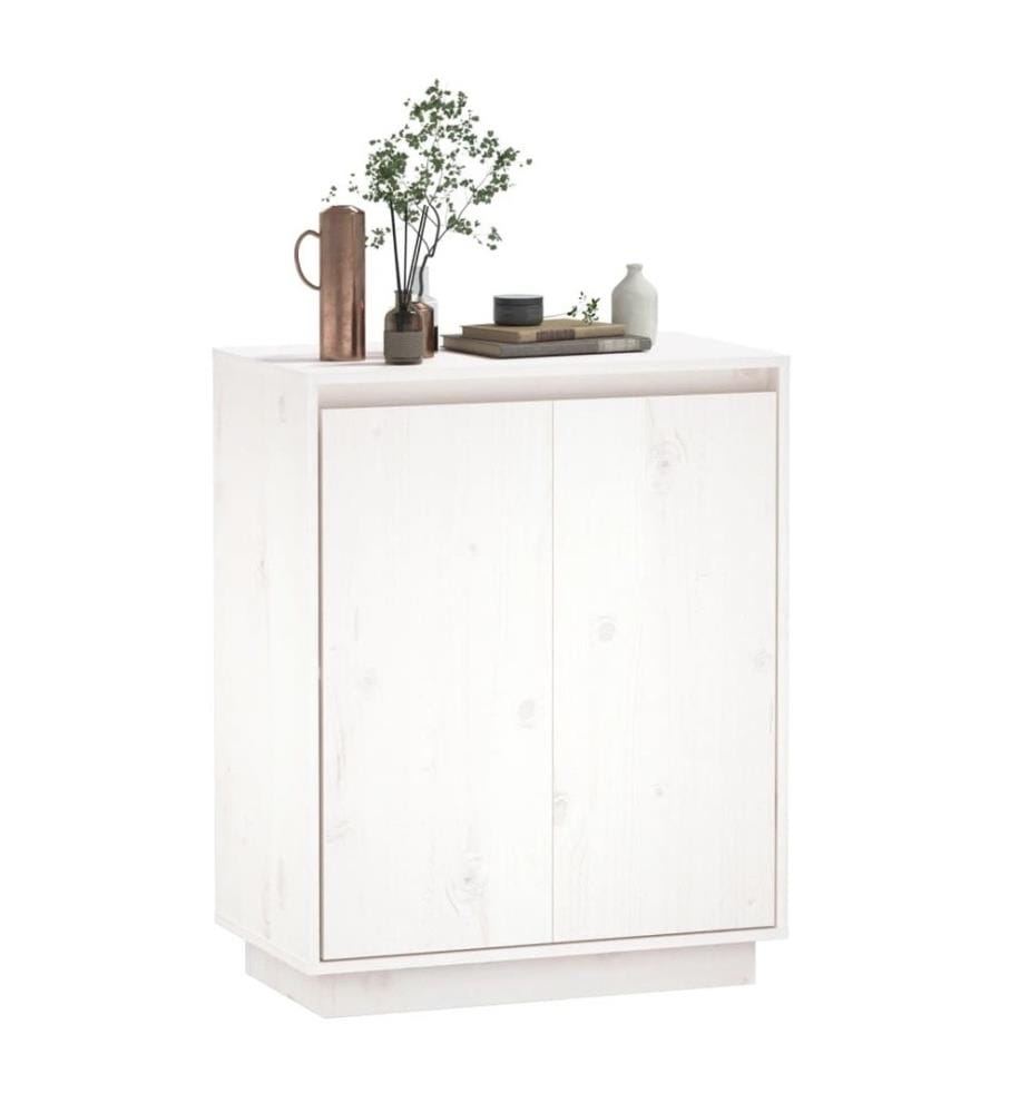 Sideboard Weiss 60x34x75 cm Massivholz Kiefer