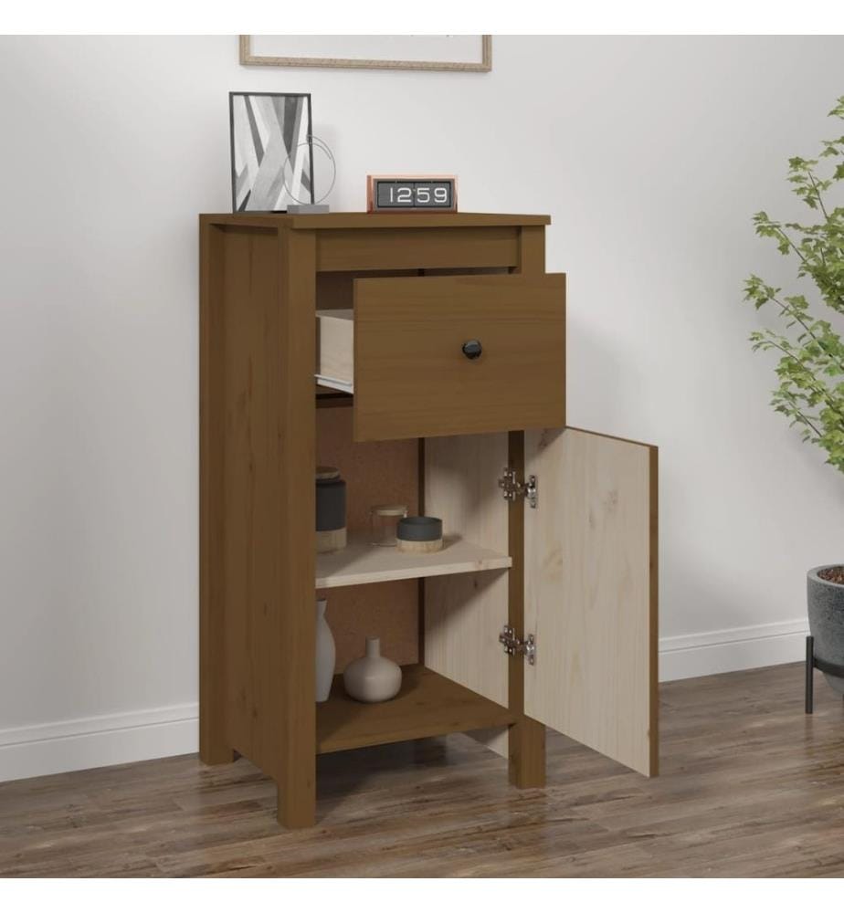 Buffet Marron miel 40x35x80 cm Bois massif de pin