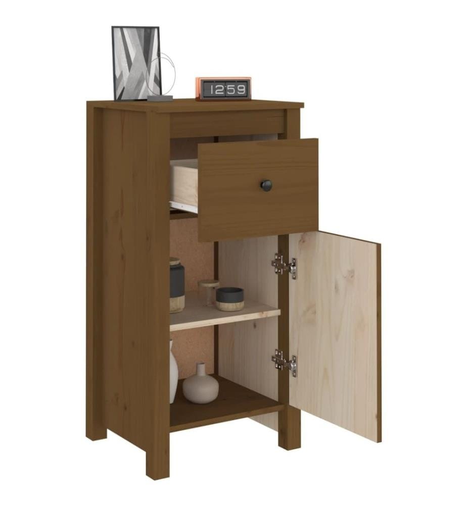 Buffet Marron miel 40x35x80 cm Bois massif de pin