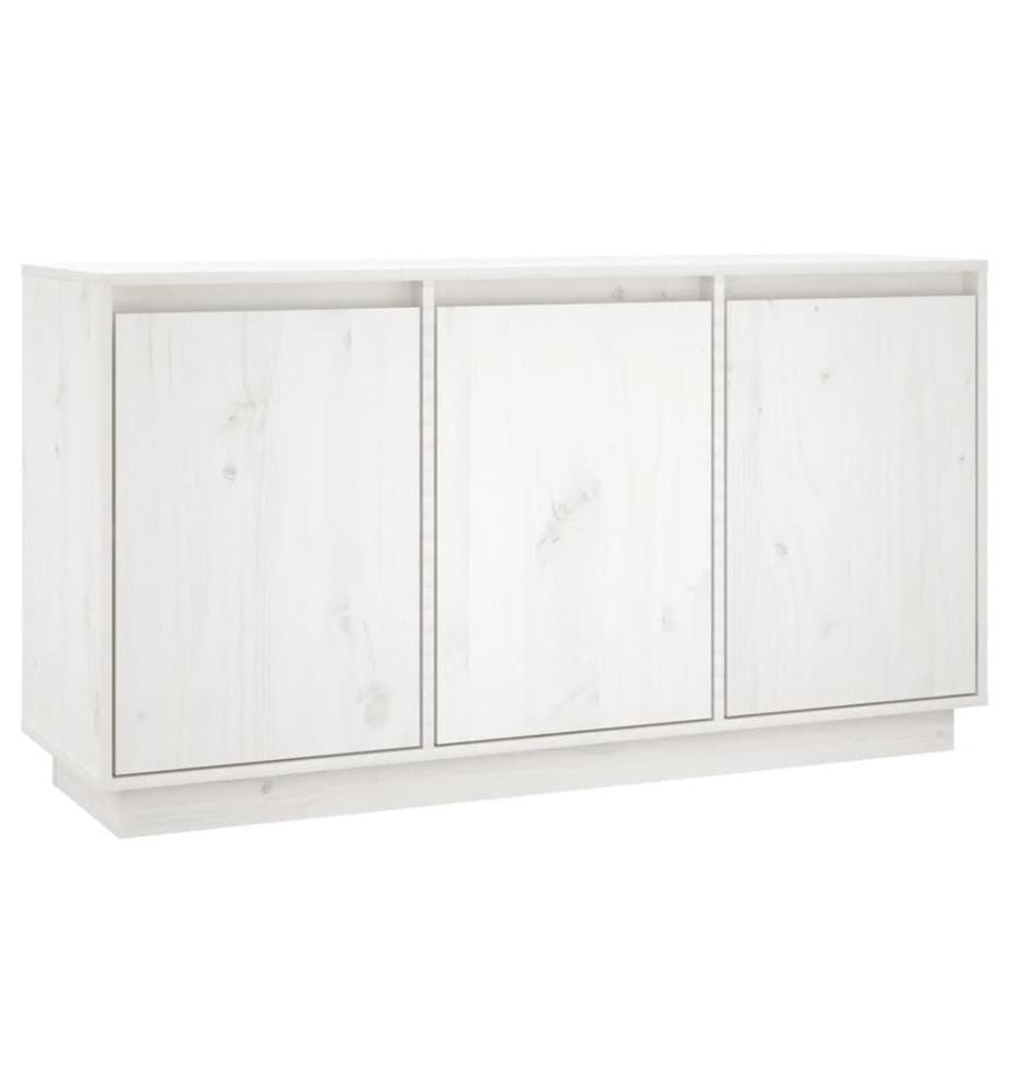 Buffet Blanc 111x34x60 cm Bois massif de pin