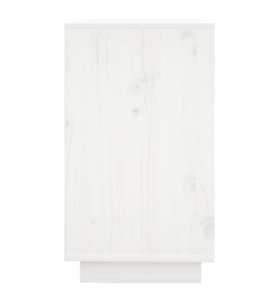Buffet Blanc 111x34x60 cm Bois massif de pin
