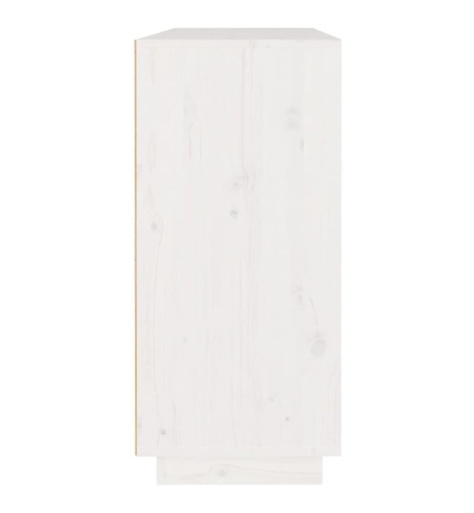 Buffet Blanc 110x34x75 cm Bois massif de pin