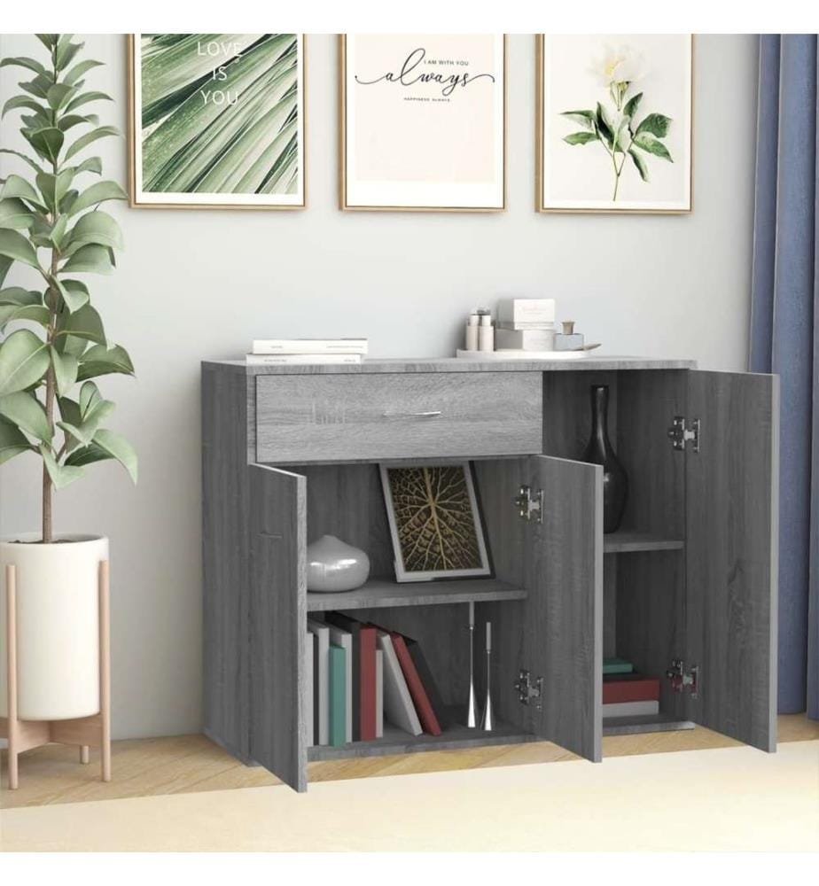 Sideboard Grau Sonoma 88x30x70 cm Holzwerkstoff