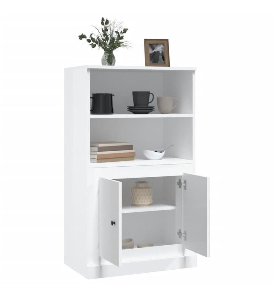 Highboard Hochglanz-Weiss 60x35,5x103,5 cm Holzwerkstoff