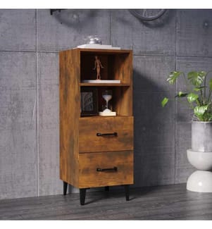 Buffet Chêne fumé 34,5x34x90 cm Bois d'ingénierie