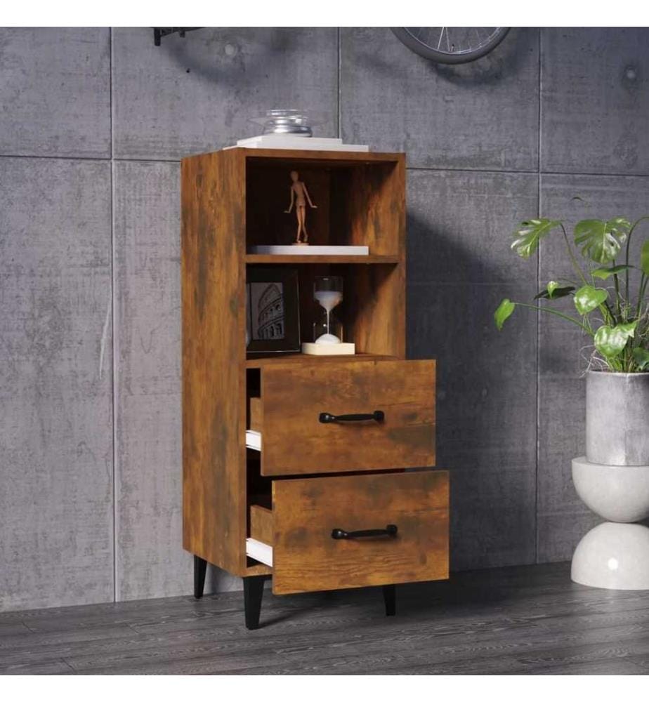 Buffet Chêne fumé 34,5x34x90 cm Bois d'ingénierie
