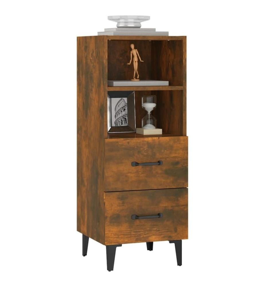 Buffet Chêne fumé 34,5x34x90 cm Bois d'ingénierie