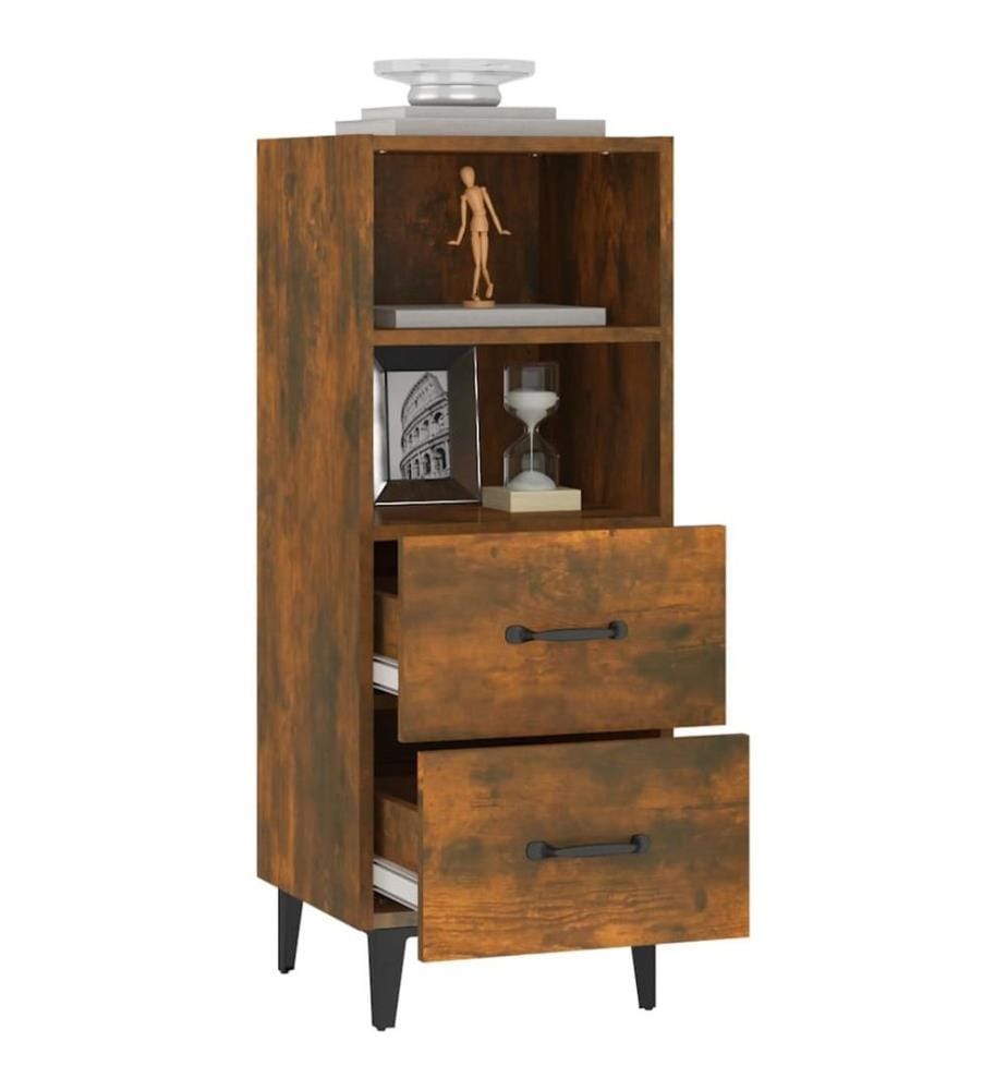Buffet Chêne fumé 34,5x34x90 cm Bois d'ingénierie