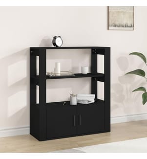 Sideboard Schwarz 80x30x90 cm Holzwerkstoff