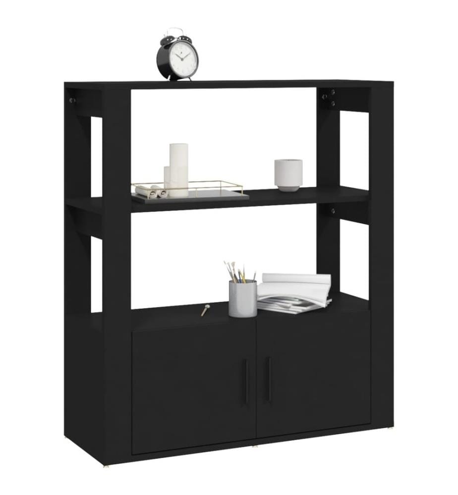 Sideboard Schwarz 80x30x90 cm Holzwerkstoff
