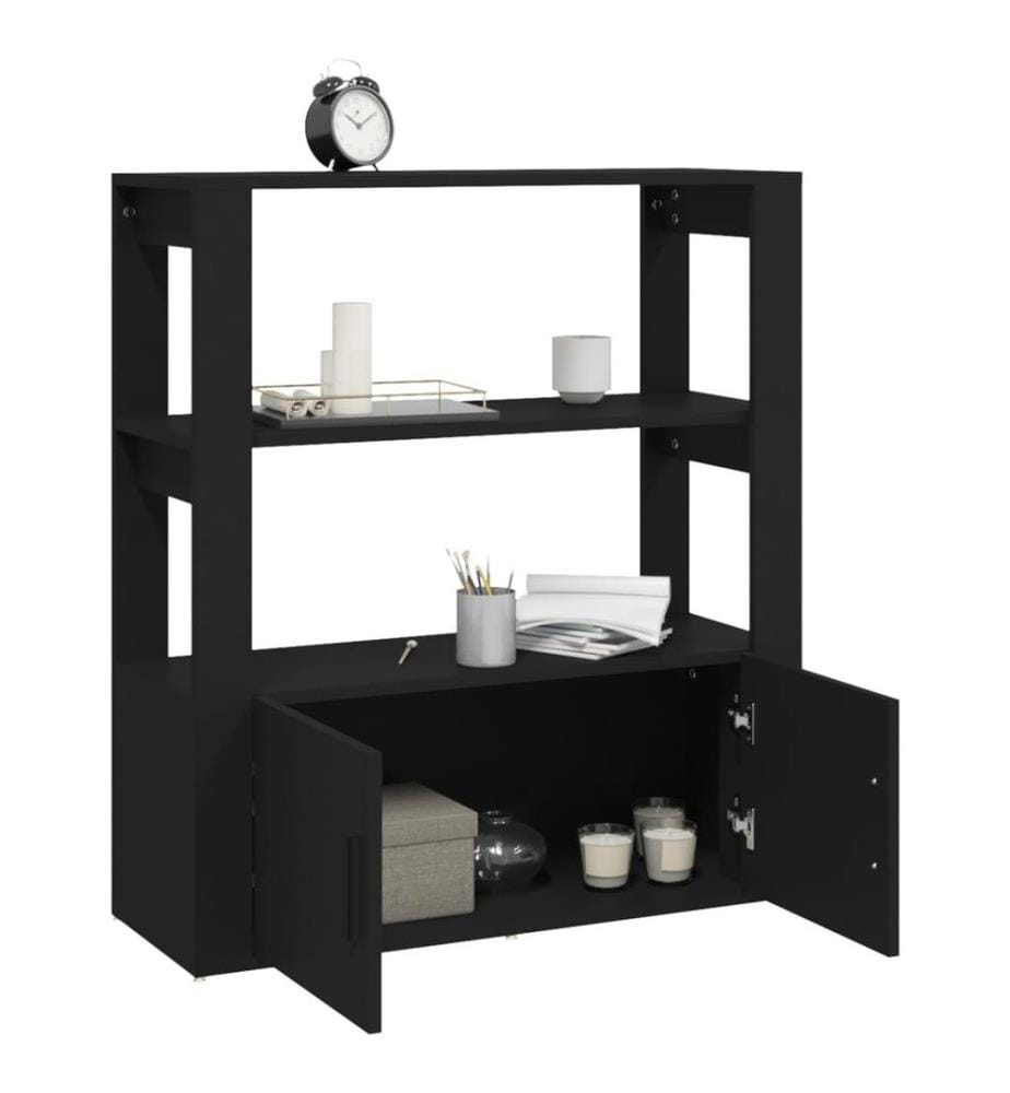 Sideboard Schwarz 80x30x90 cm Holzwerkstoff