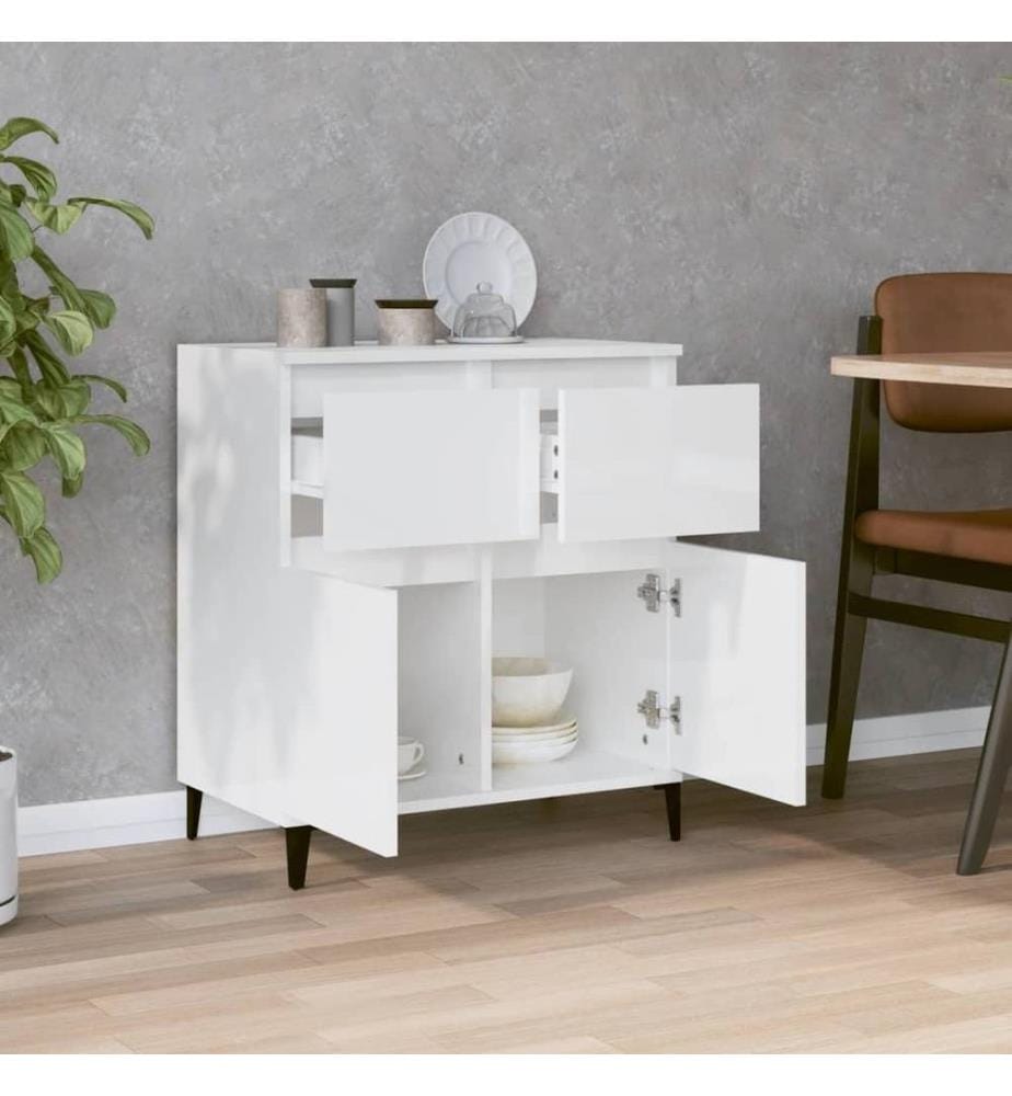 Sideboard Hochglanz-Weiss 60x35x70 cm Holzwerkstoff