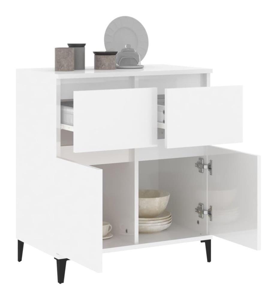 Sideboard Hochglanz-Weiss 60x35x70 cm Holzwerkstoff
