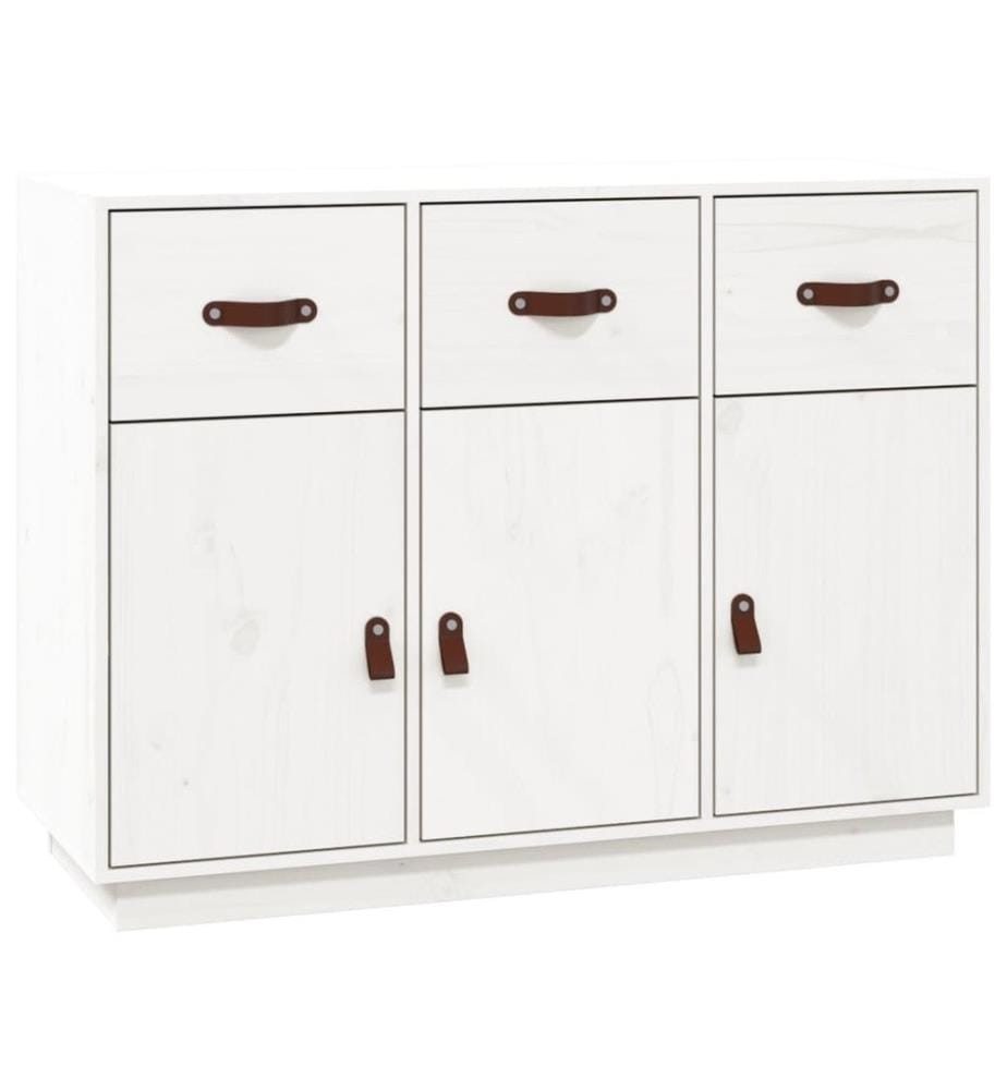 Sideboard Weiss 100x40x75 cm Massivholz Kiefer