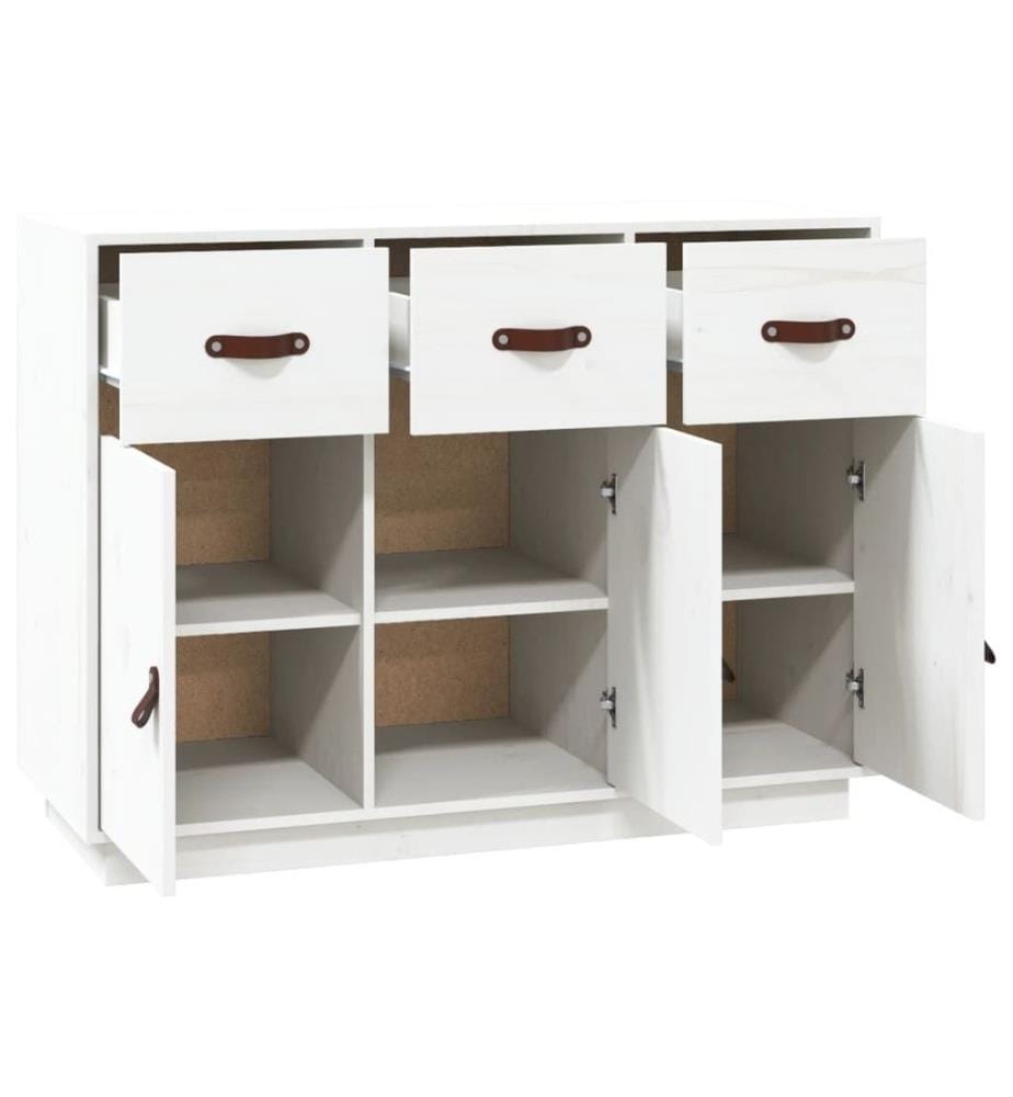 Sideboard Weiss 100x40x75 cm Massivholz Kiefer