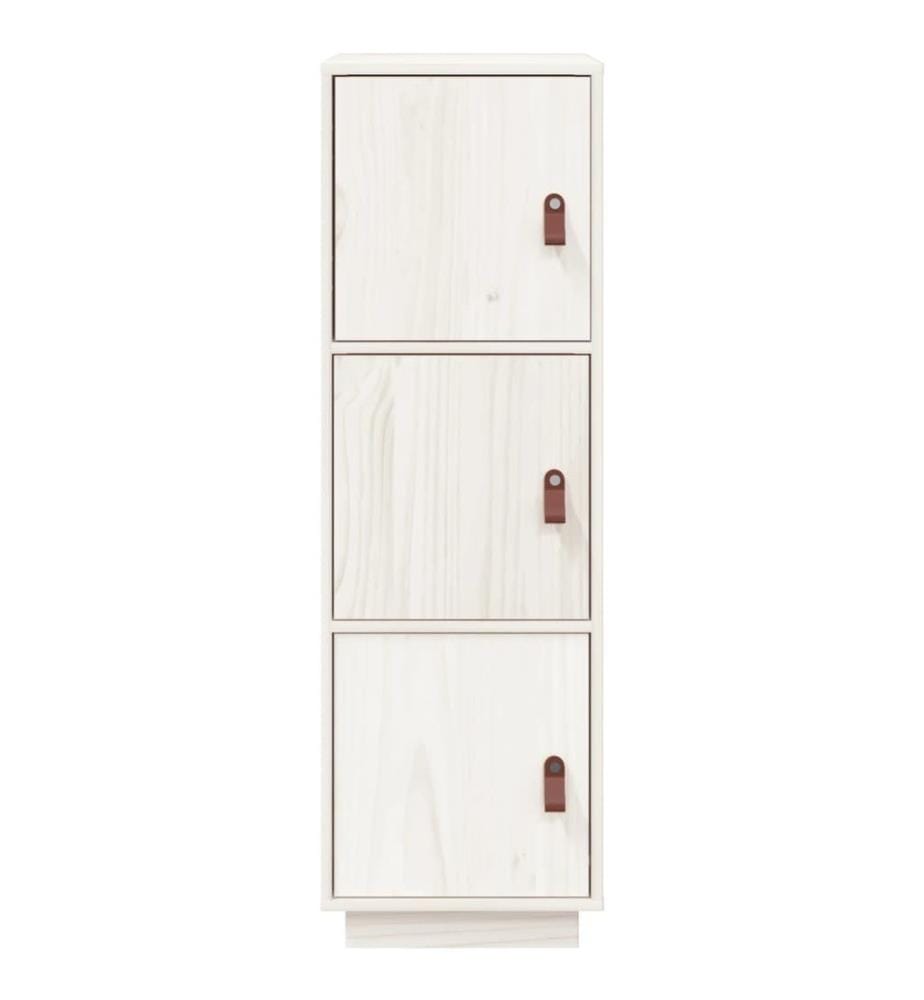 Buffet haut Blanc 34x40x108,5 cm Bois massif de pin