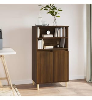 Highboard Braun Eichen-Optik 60x36x110 cm Holzwerkstoff