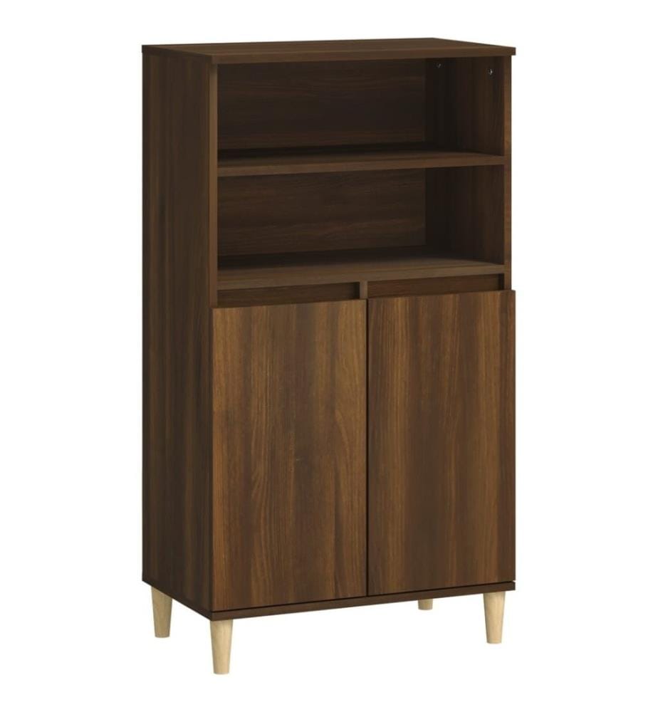 Highboard Braun Eichen-Optik 60x36x110 cm Holzwerkstoff