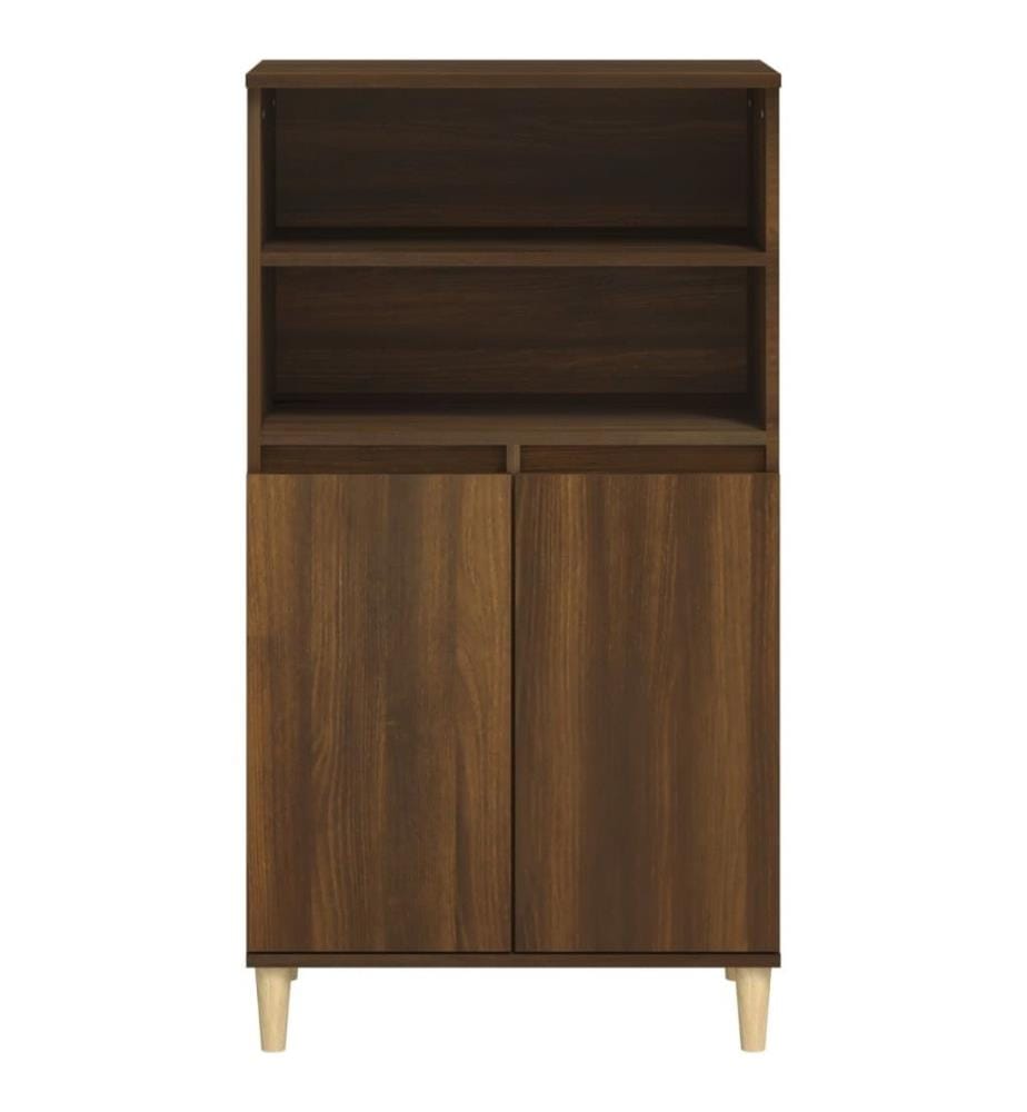 Highboard Braun Eichen-Optik 60x36x110 cm Holzwerkstoff
