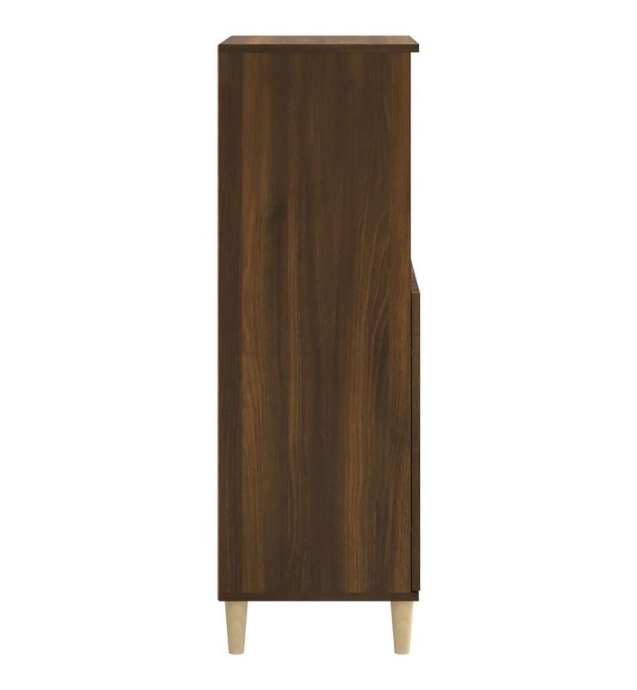 Highboard Braun Eichen-Optik 60x36x110 cm Holzwerkstoff