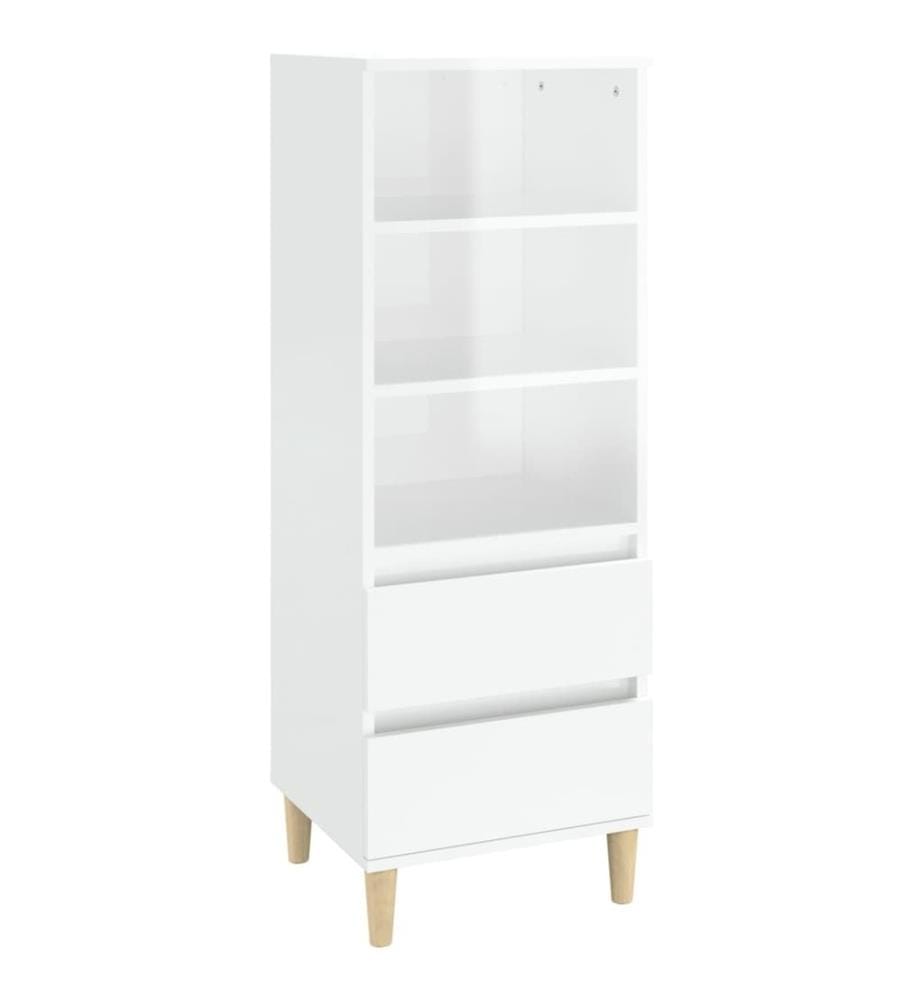 Highboard Hochglanz-Weiss 40x36x110 cm Holzwerkstoff