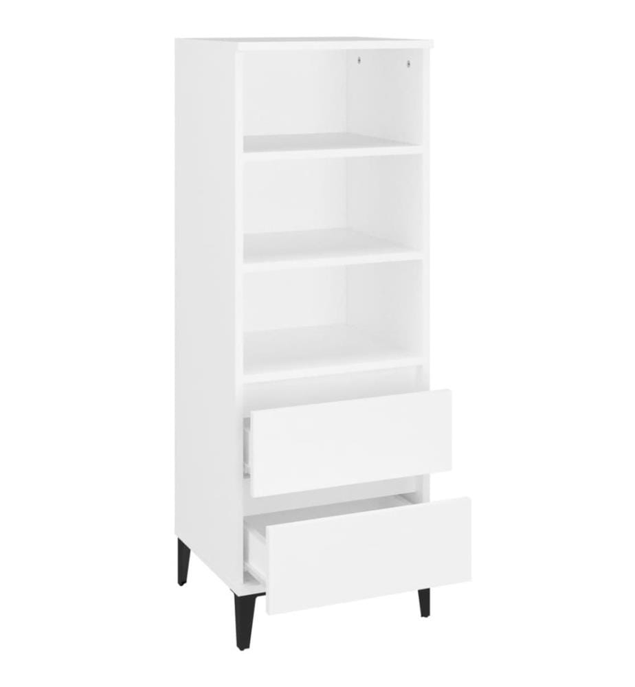 Buffet haut Blanc 40x36x110 cm Bois d'ingénierie