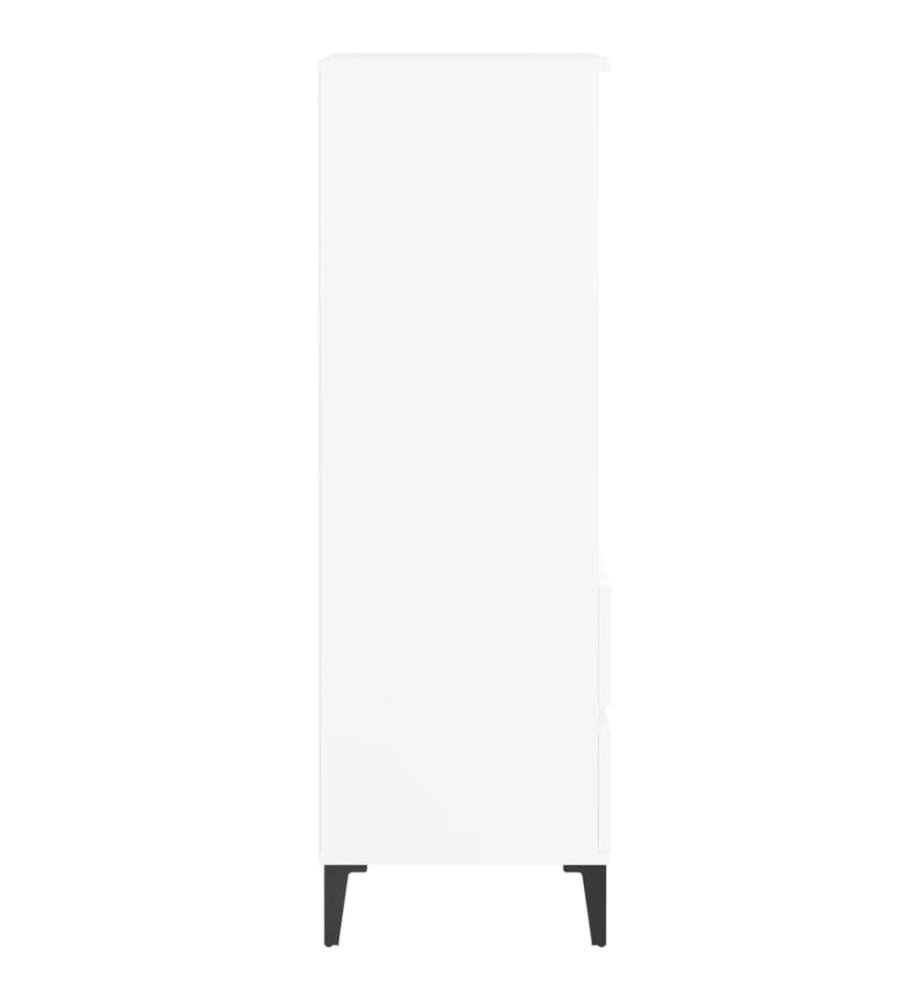 Buffet haut Blanc 40x36x110 cm Bois d'ingénierie