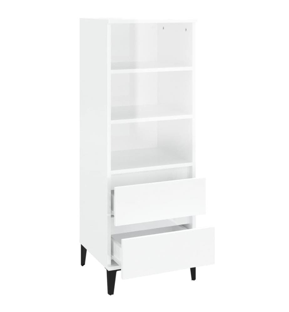 Highboard Hochglanz-Weiss 40x36x110 cm Holzwerkstoff