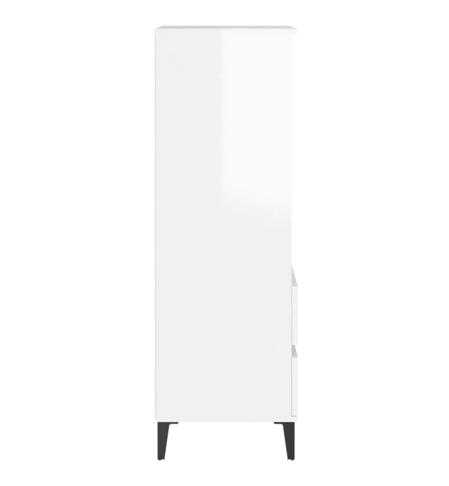 Highboard Hochglanz-Weiss 40x36x110 cm Holzwerkstoff