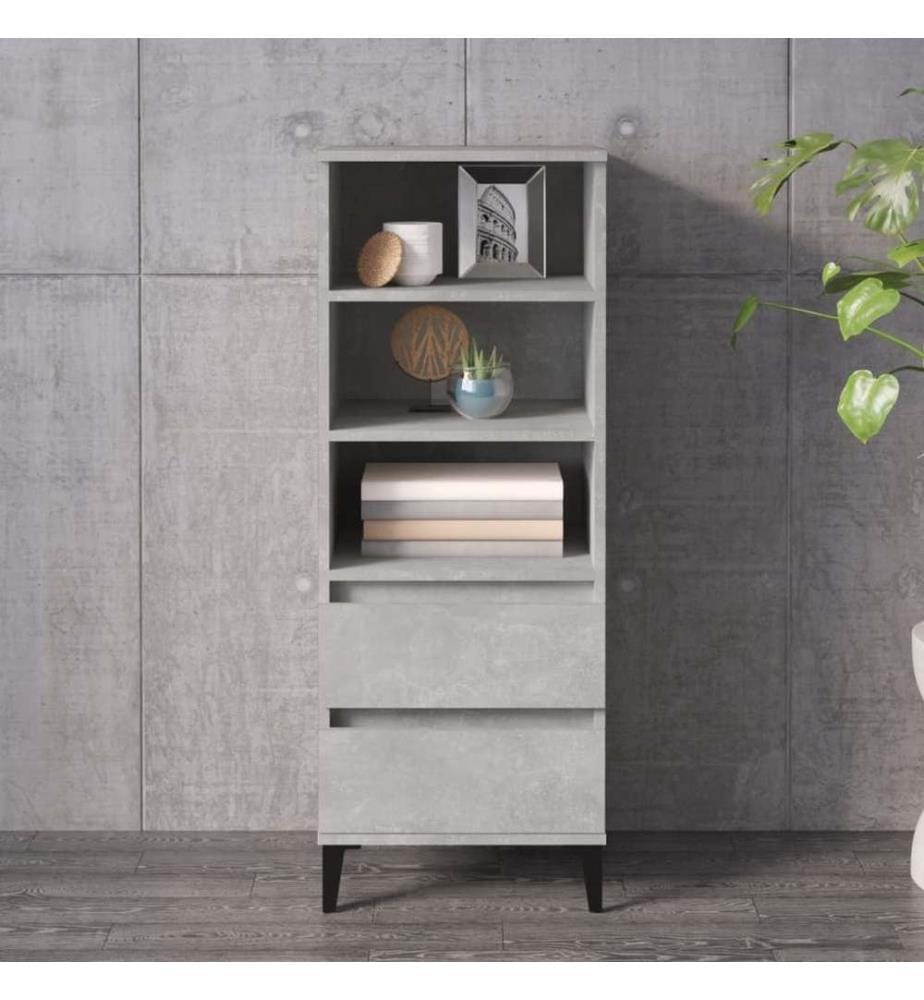 Buffet haut Gris béton 40x36x110 cm Bois d'ingénierie