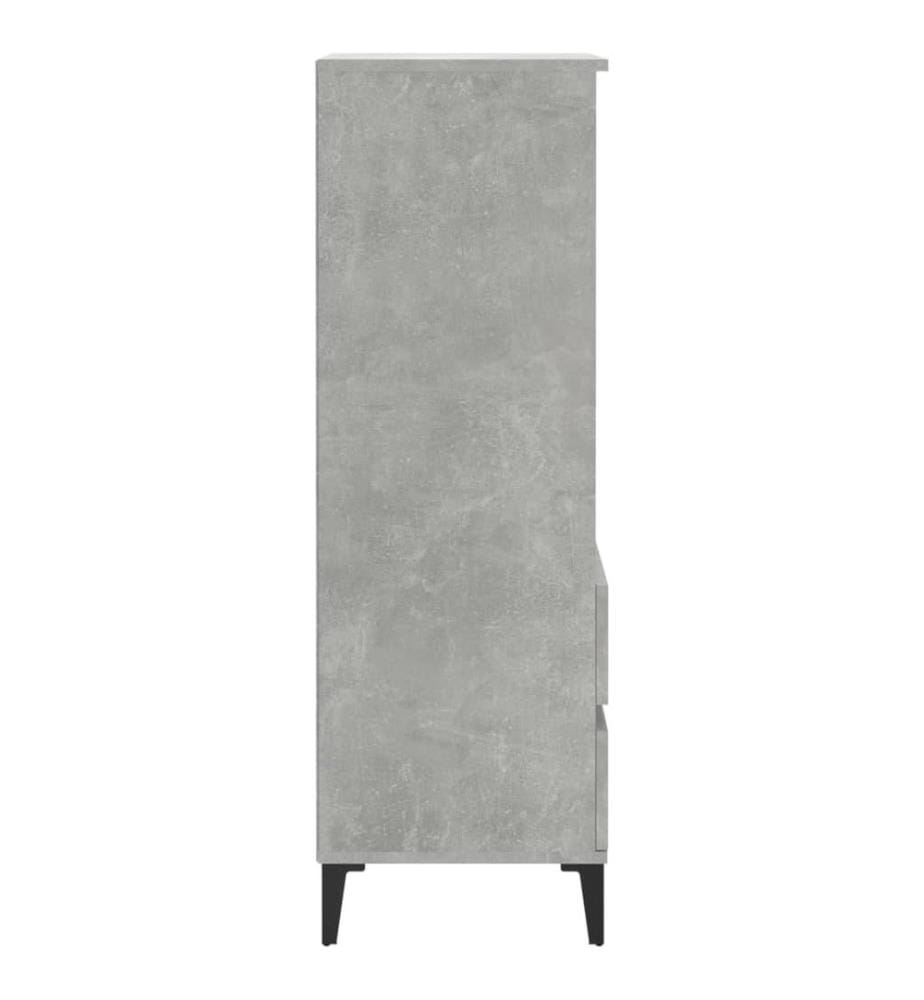 Buffet haut Gris béton 40x36x110 cm Bois d'ingénierie