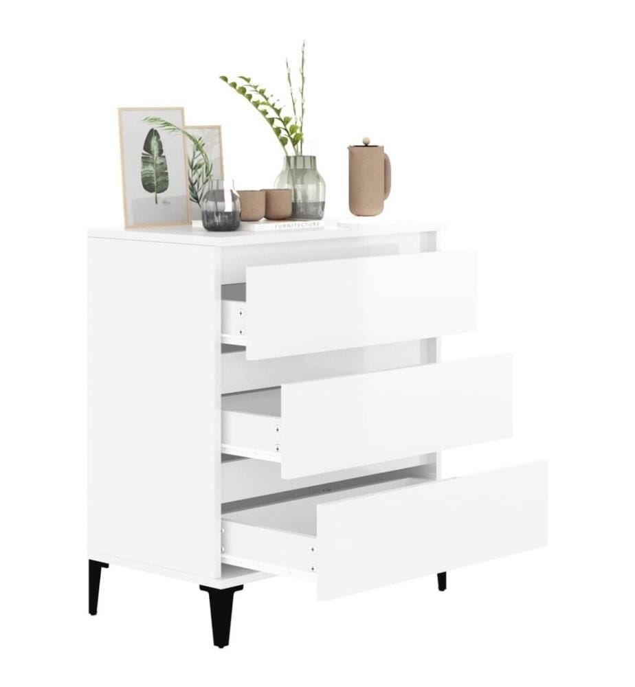 Sideboard Hochglanz-Weiss 60x35x70 cm Holzwerkstoff