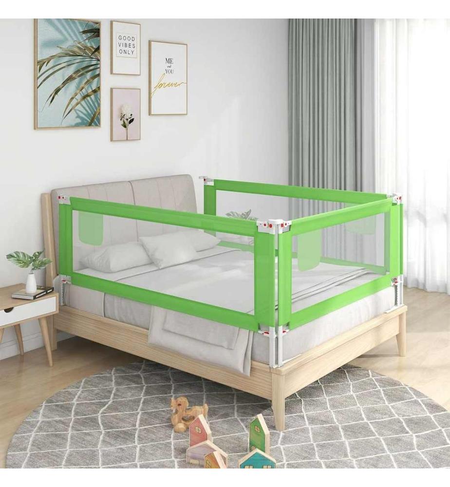 Kleinkind-Bettschutzgitter Grün 160x25 cm Stoff