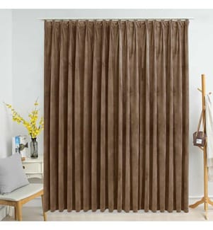 Verdunkelungsvorhang mit Haken Samt Beige 290 x 245 cm