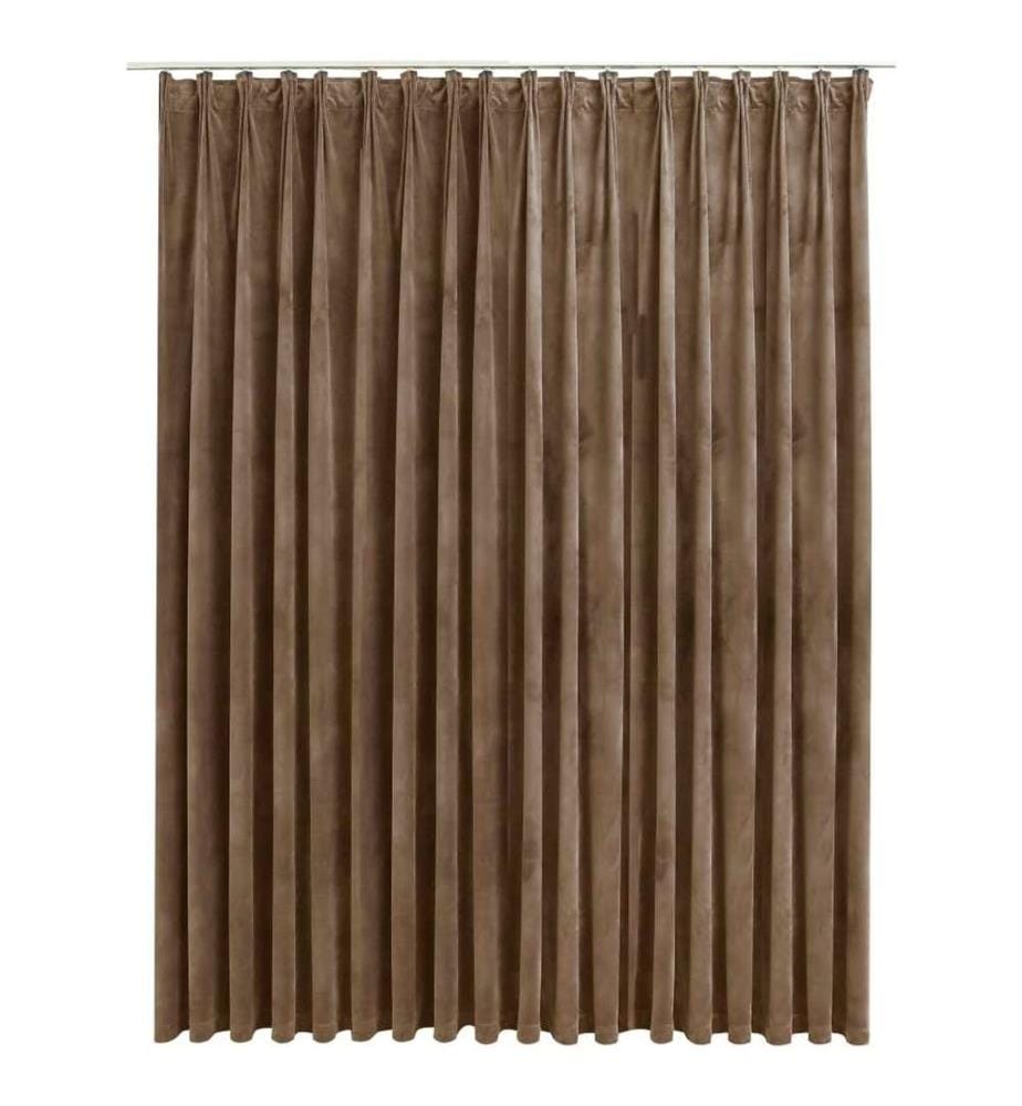 Verdunkelungsvorhang mit Haken Samt Beige 290 x 245 cm
