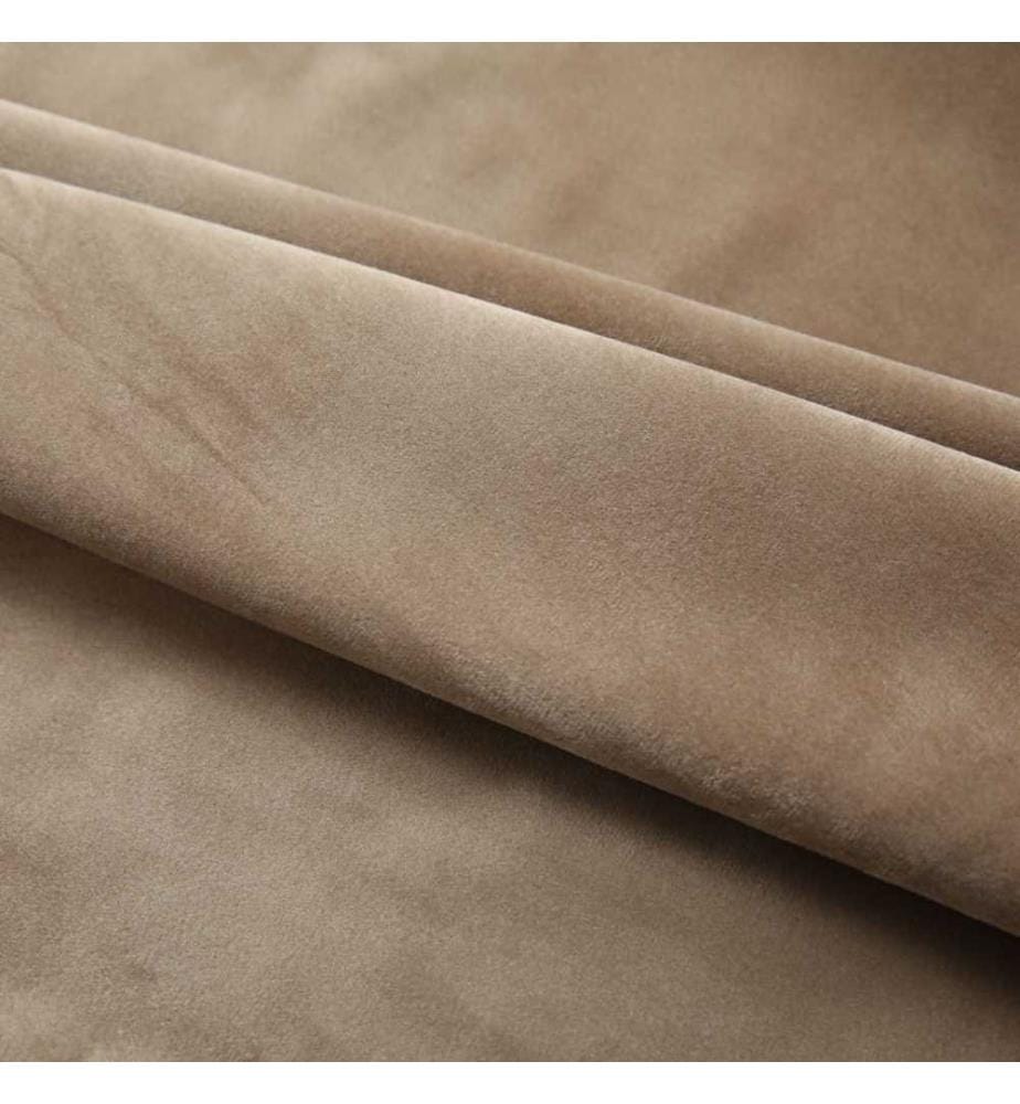 Verdunkelungsvorhang mit Haken Samt Beige 290 x 245 cm