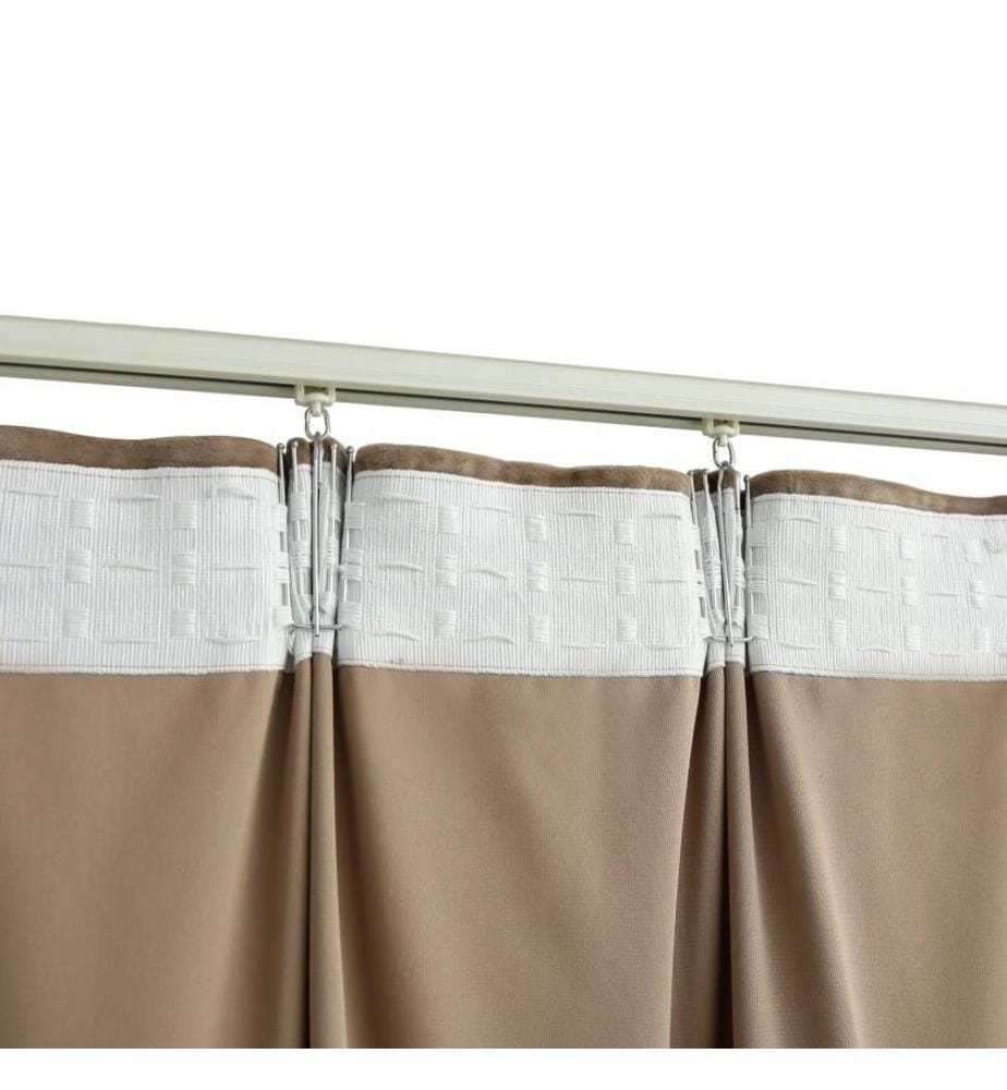 Verdunkelungsvorhang mit Haken Samt Beige 290 x 245 cm