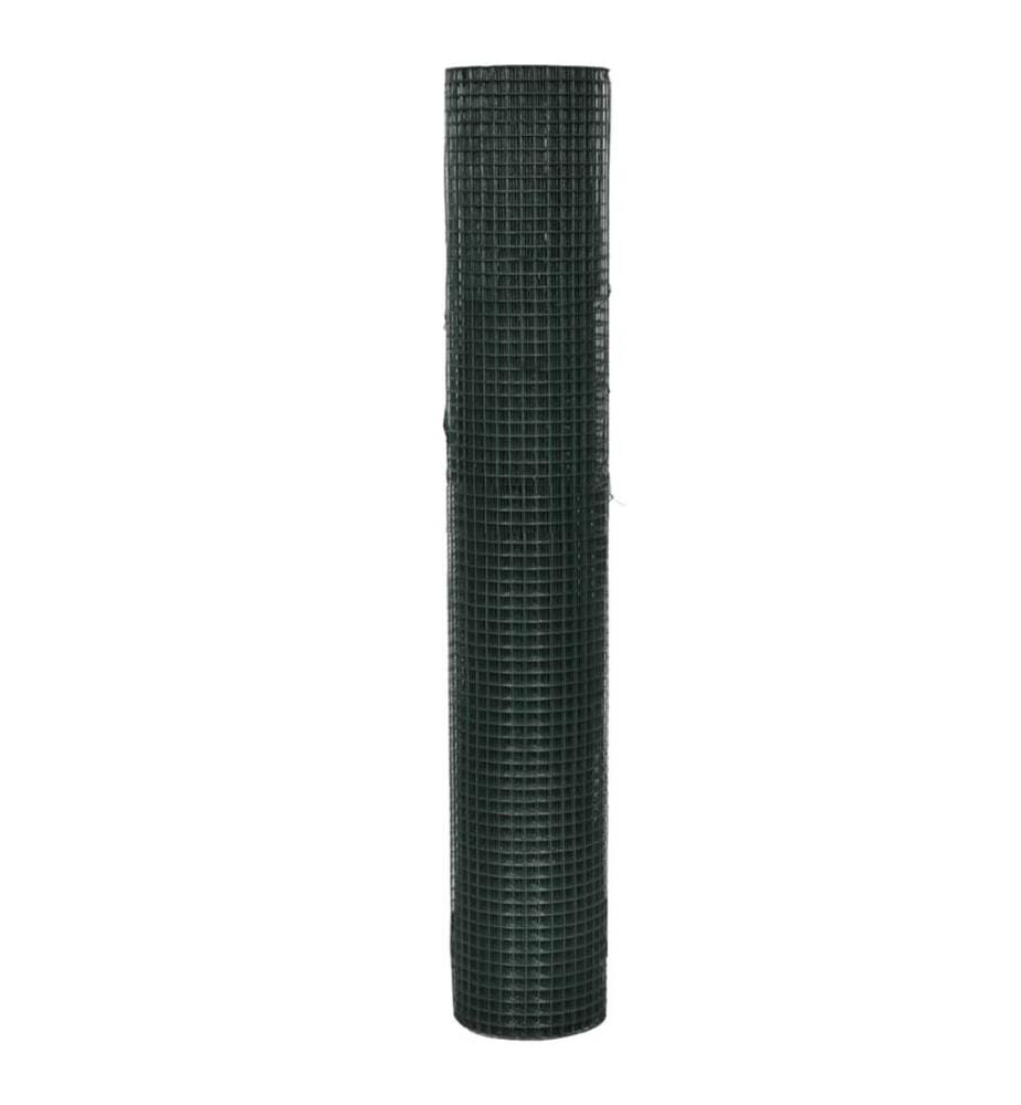 Grillage Acier galvanisé et revêtement en PVC 25 x 1 m Vert