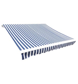 Toit d'auvent toile bleu et blanc 3 x 2,5 m (cadre non inclus)