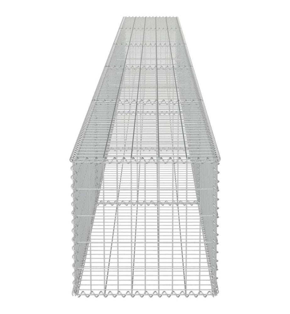 Mur à gabion avec couvercles Acier galvanisé 600 x 50 x 50 cm