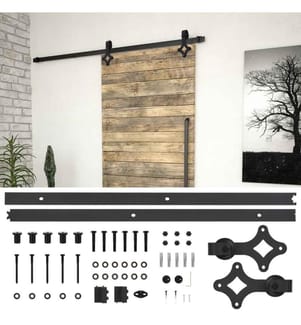 Kit de fixation pour porte coulissante 183 cm Acier Noir